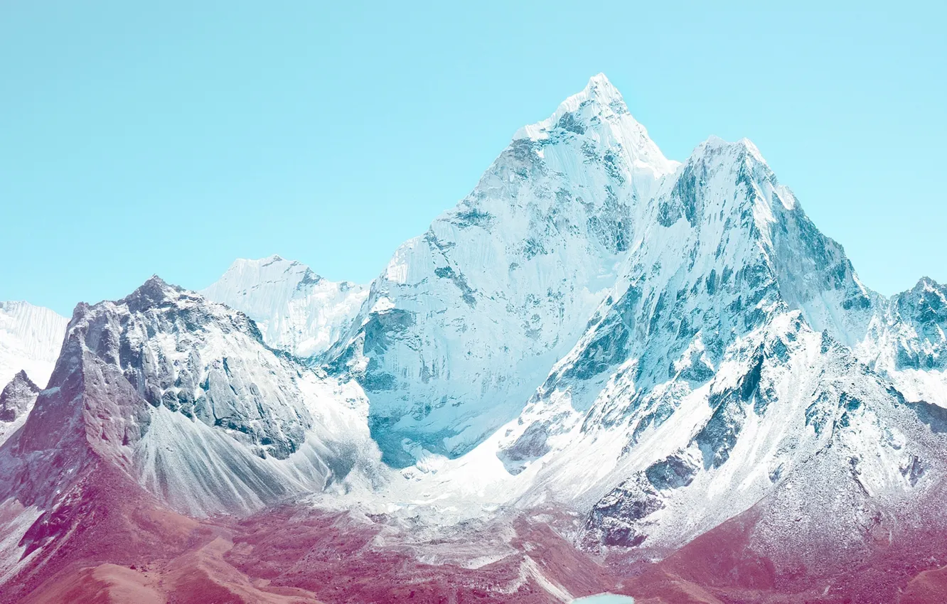 Фото обои apple, mountain, rocks, snow, ios