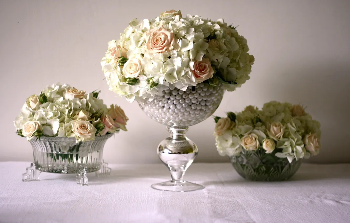 Фото обои цветы, красиво, ваза, бусинки