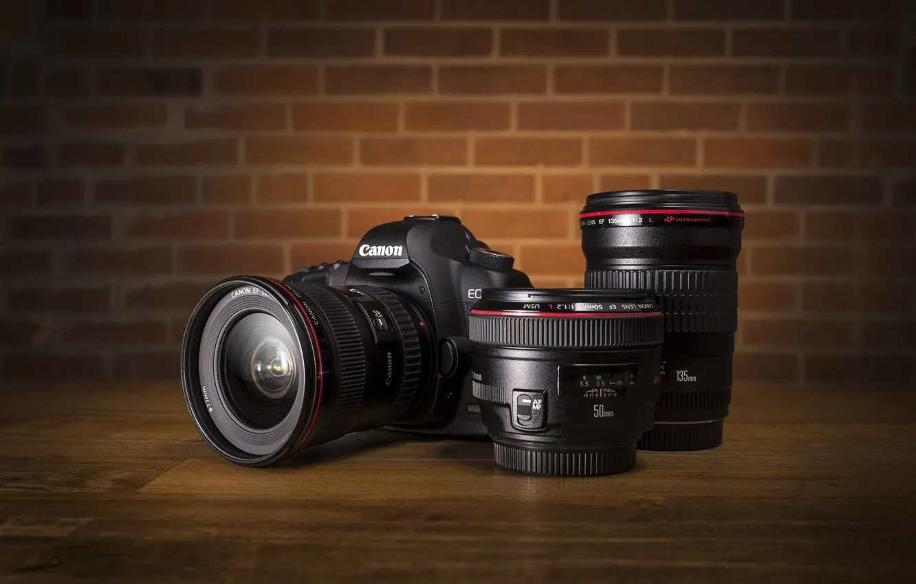 Фото обои фотоаппарат, объектив, Canon EOS 5D Mark II
