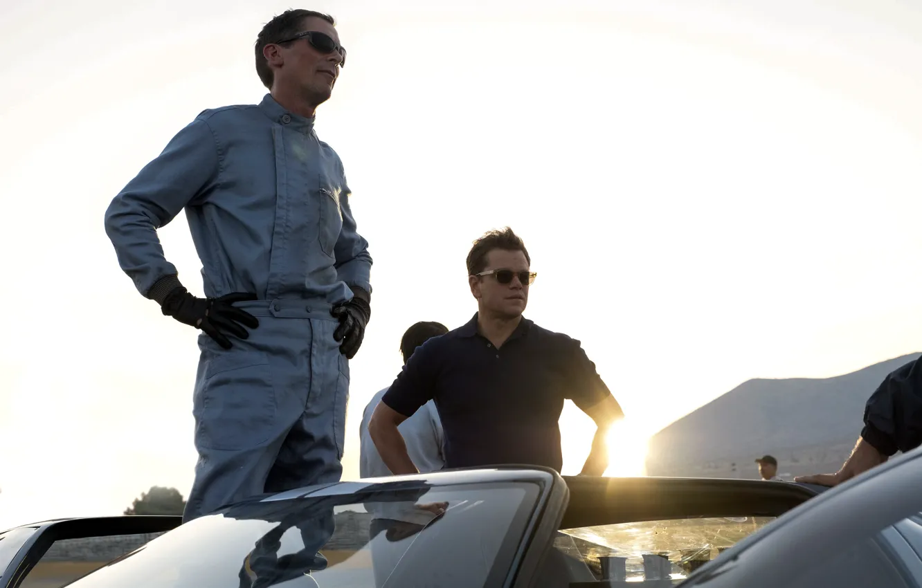 Фото обои Christian Bale, Matt Damon, Carroll Shelby, Ford v Ferrari, Ken Miles