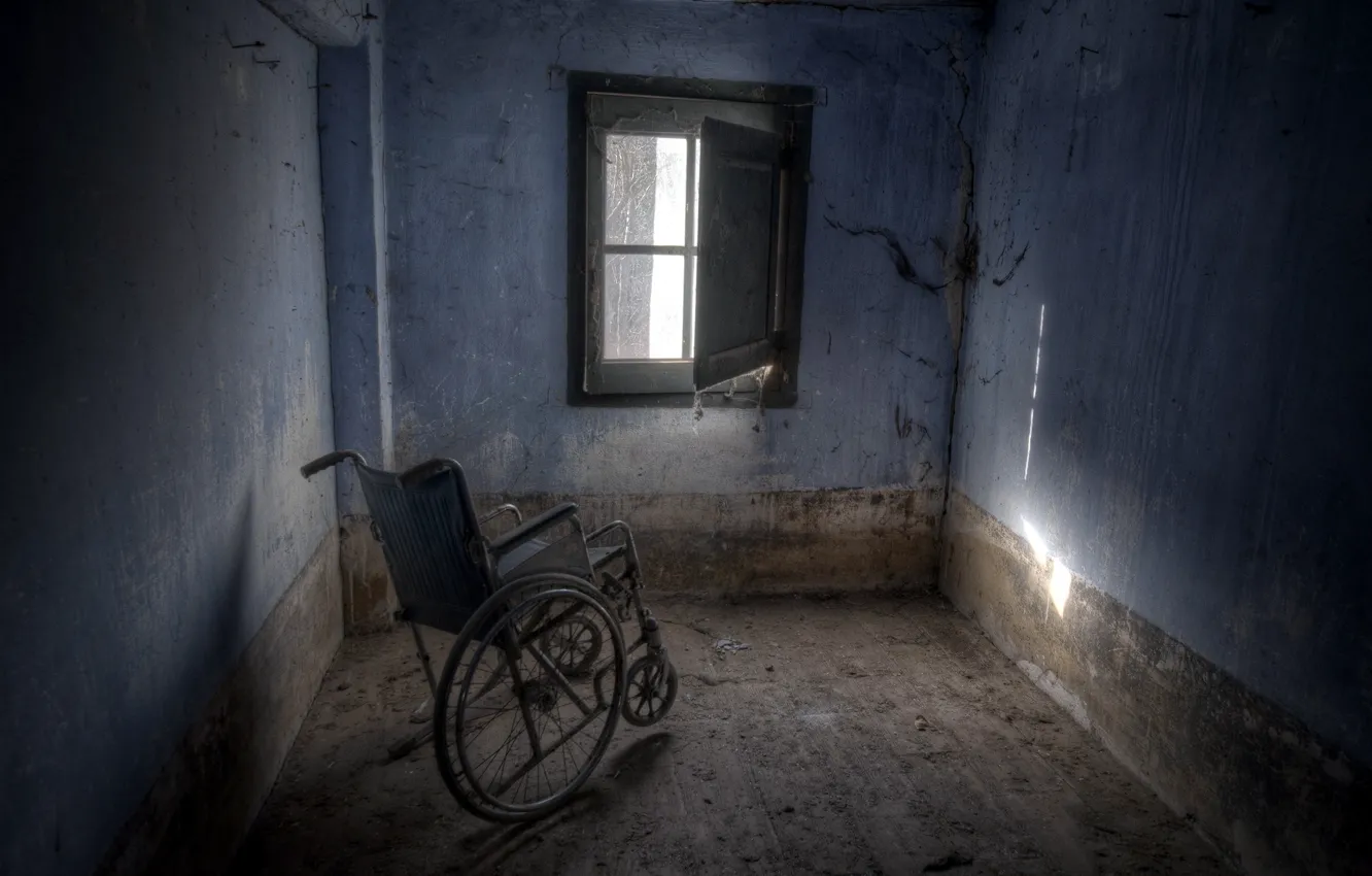 Фото обои комната, окно, коляска