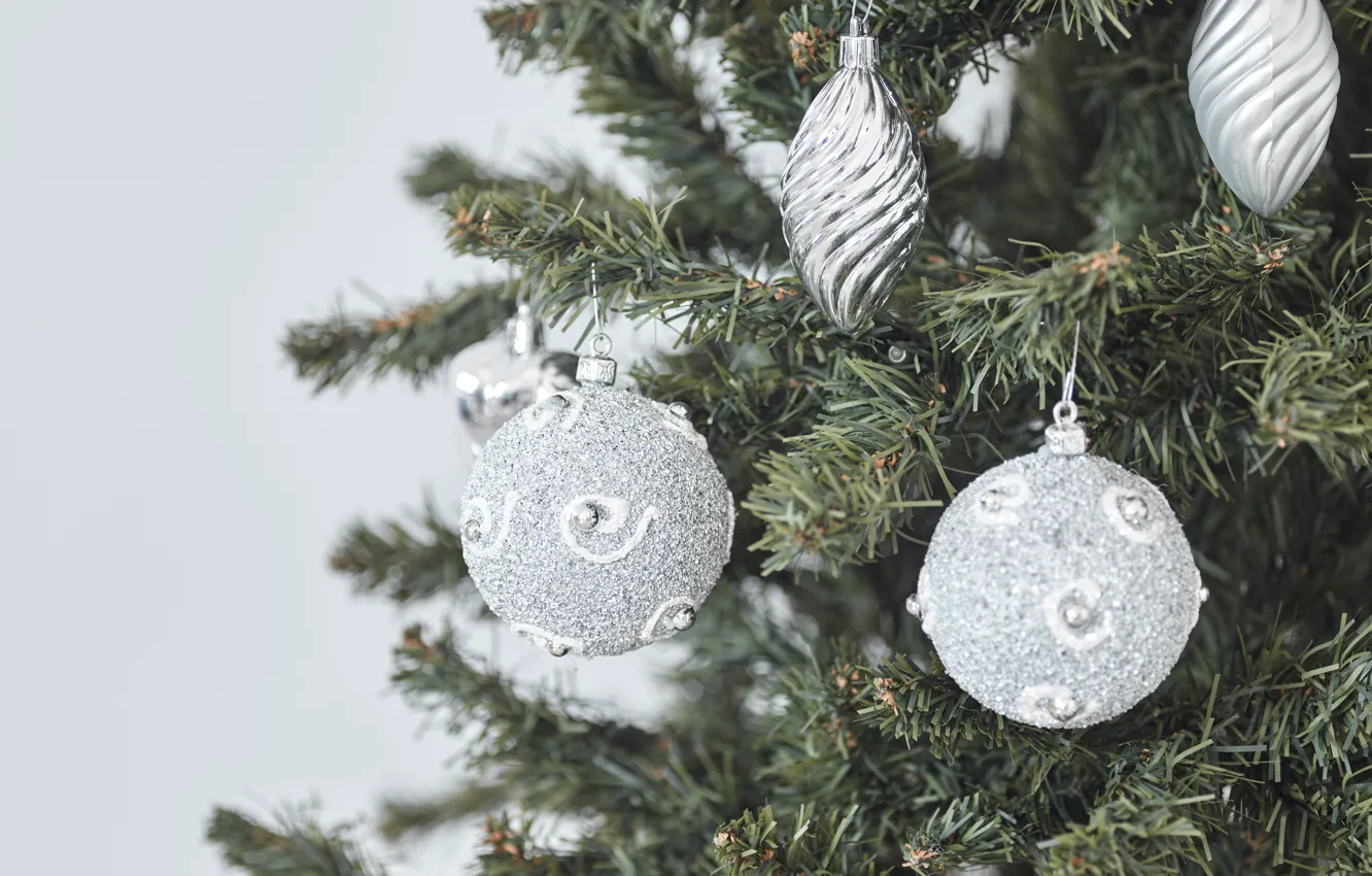 Фото обои украшения, шары, елка, Новый Год, Рождество, Christmas, balls, New Year