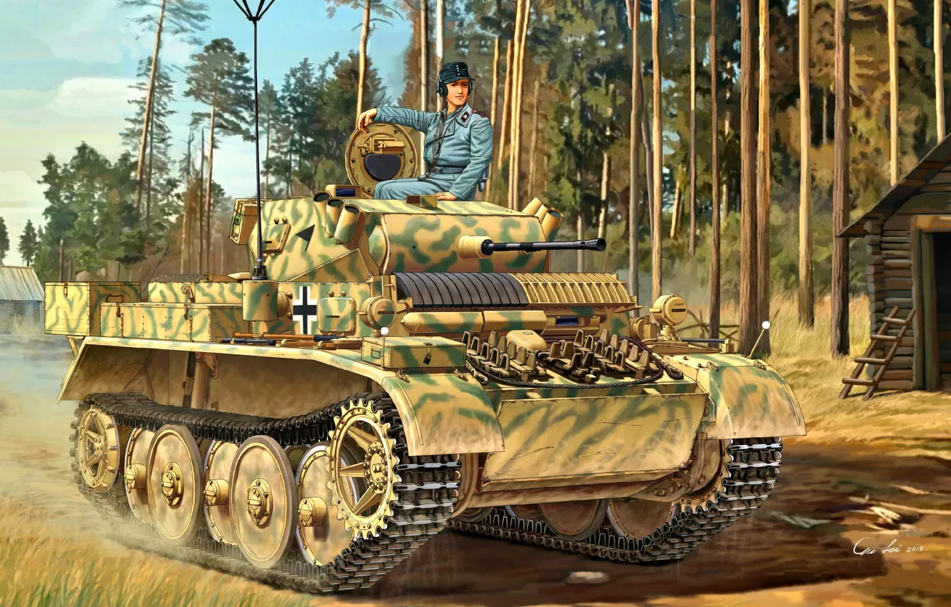 Фото обои Германия, Лес, легкий танк, Панцерваффе, Luchs, Pz.Kpfw.II Luchs