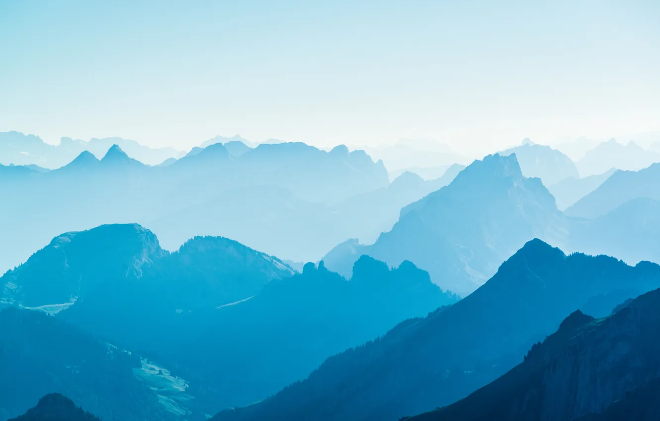Фото обои горы, Альпы, дымка, Switzerland, Alps, пейзажд
