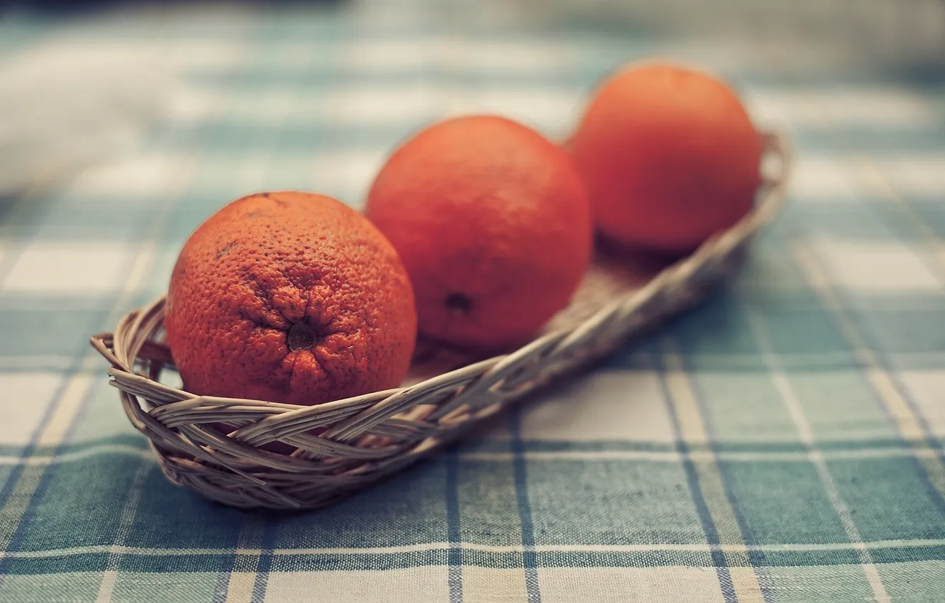 Фото обои стол, обои, апельсины, скатерть