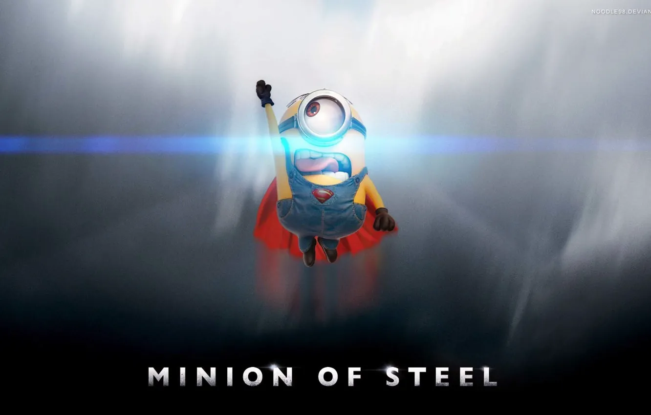 Фото обои super man, man of steel, minions