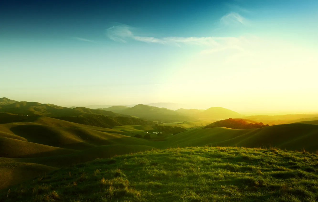 Фото обои небо, трава, калифорния, калифорнийские холмы, californian hills