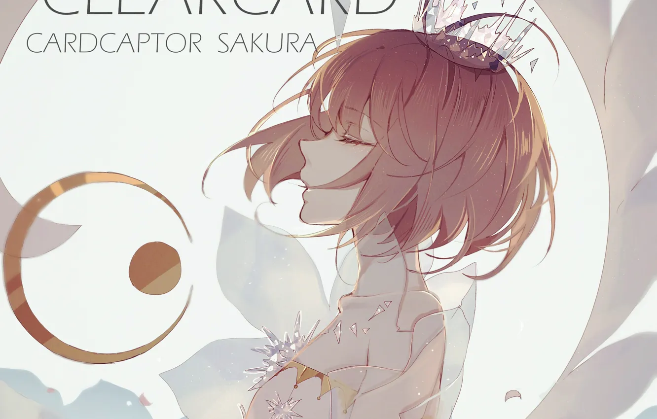 Фото обои крылья, ангел, аниме, арт, девочка, Card Captor Sakura, Сакура - собирательница карт