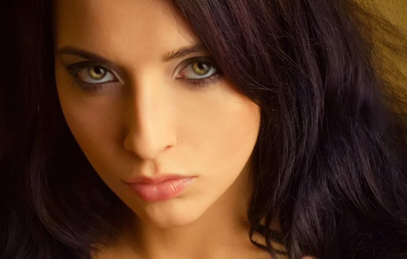Фото обои Brunette, Girls, Eyes, Face, Lips, Look, Soft, Looks