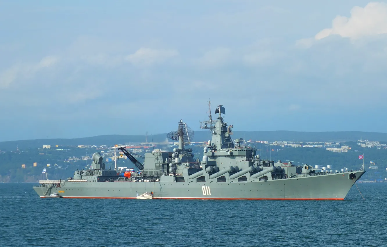 Фото обои крейсер, ракетный, вмф, гвардейский, варяг, проект 1164