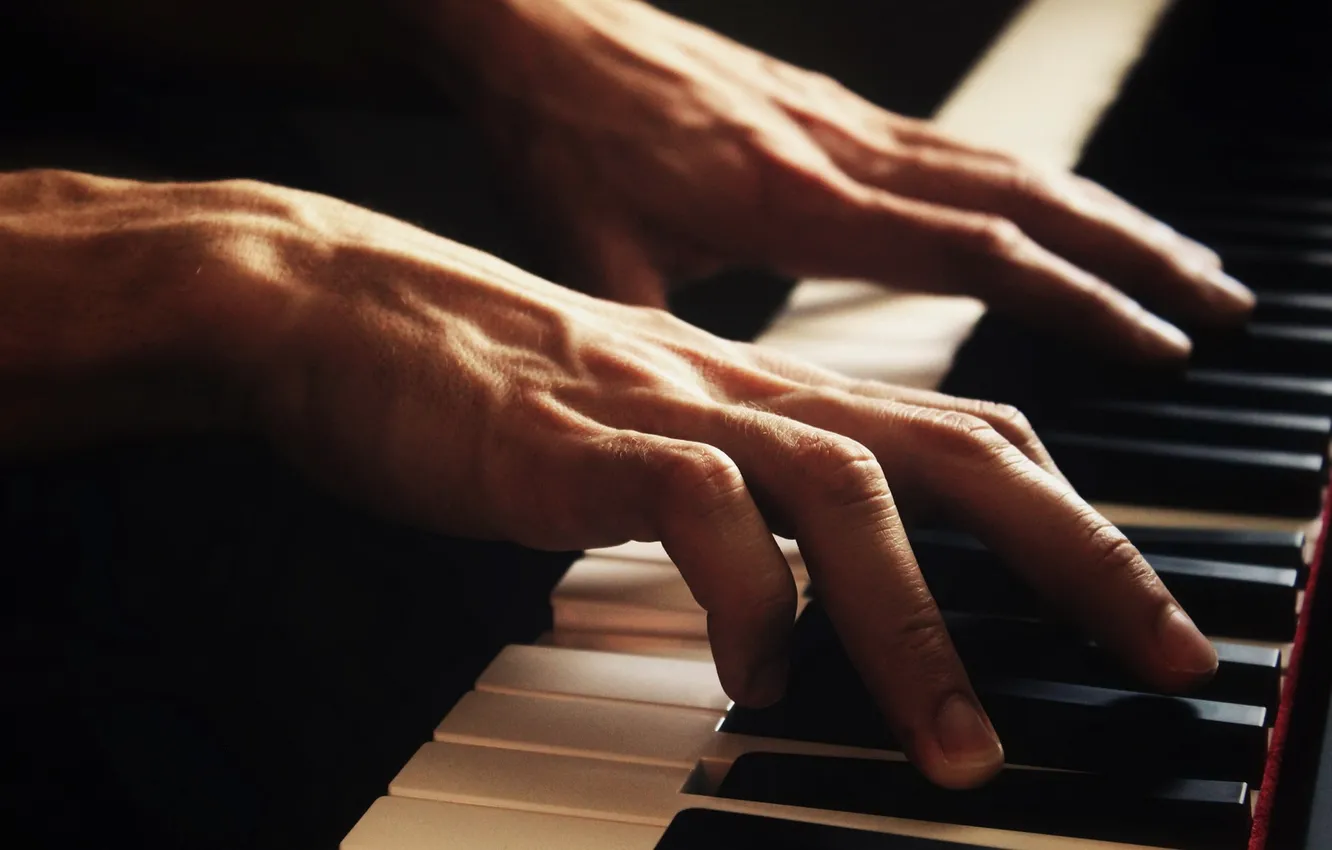 Фото обои музыка, руки, пианино