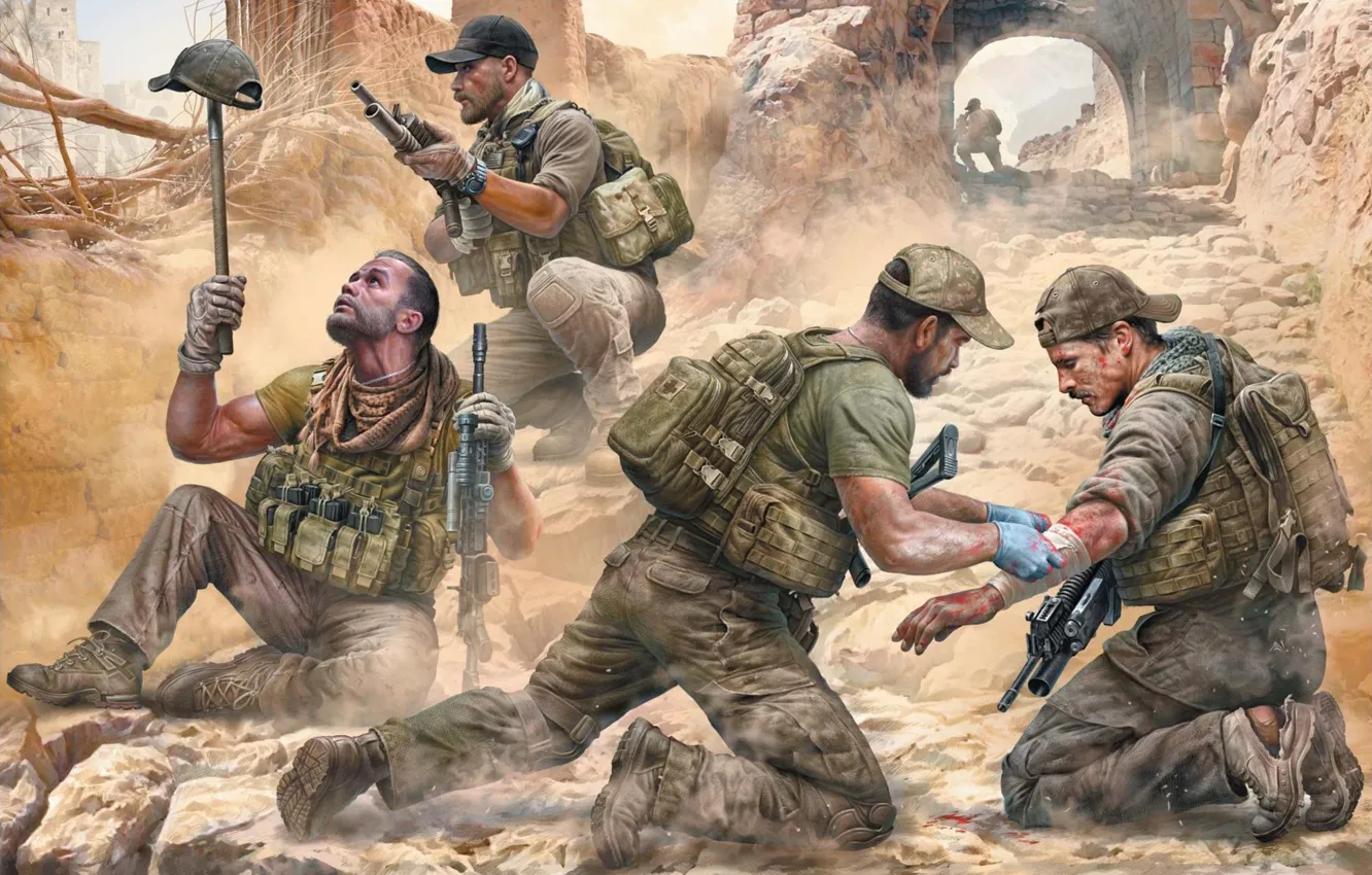 Фото обои солдаты, США, спецназ, Валерий Петелин, Special Operations Team, Danger Close