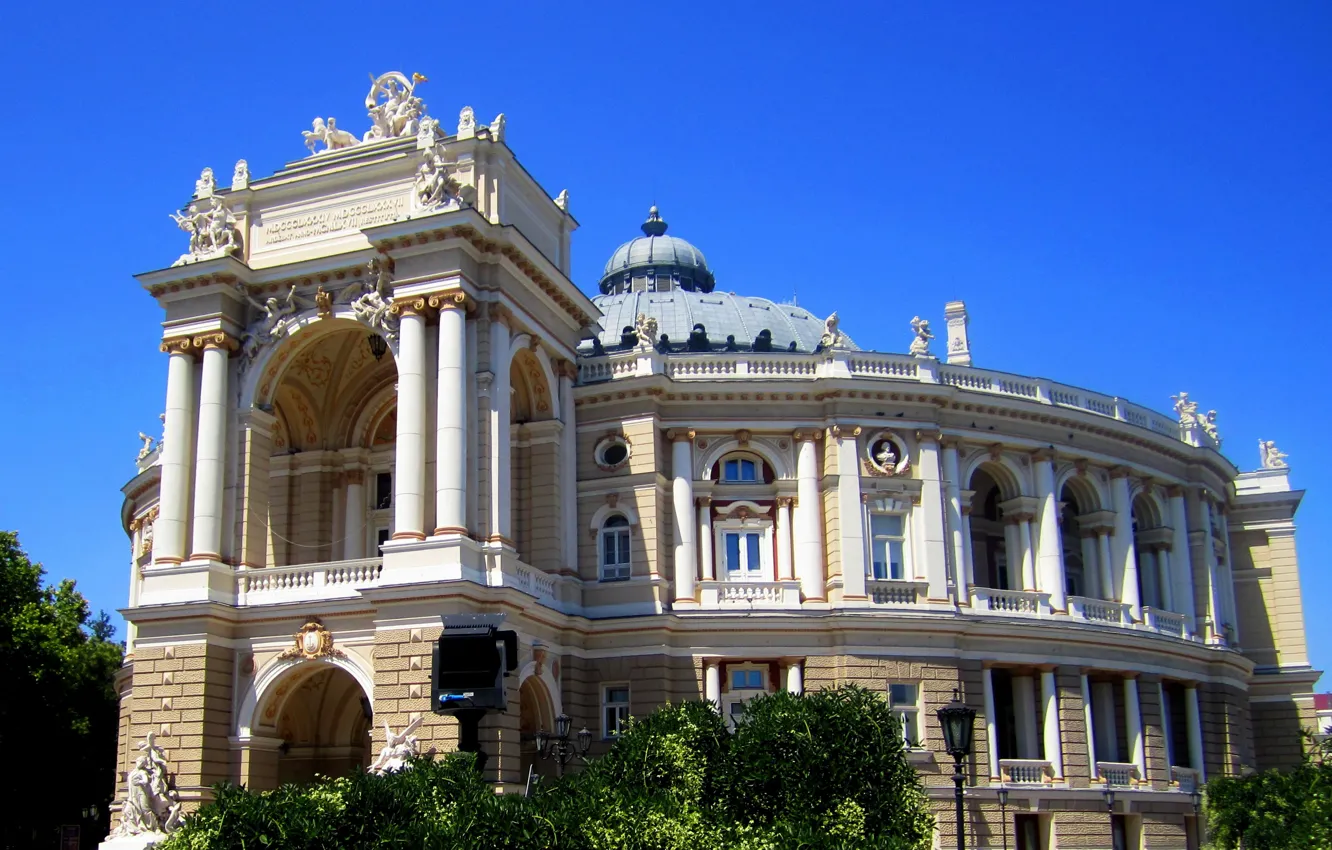 Фото обои здание, театр, архитектура, Украина, дворец, Одесса, Opera and Ballet Theater
