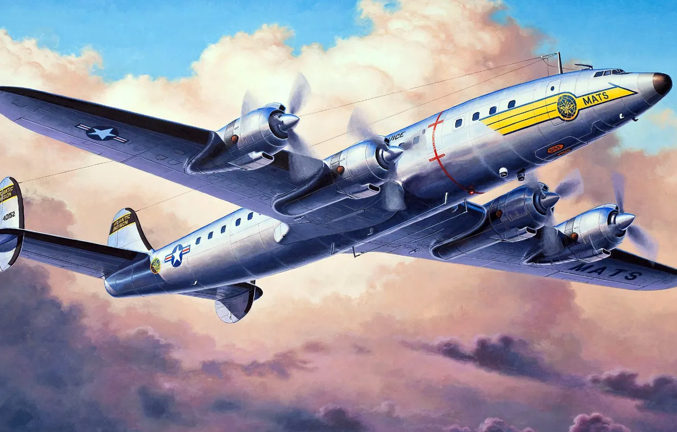 Фото обои созвездие, Lockheed, ВВС США, Constellation, C-121, американский поршневой дальнемагистральный