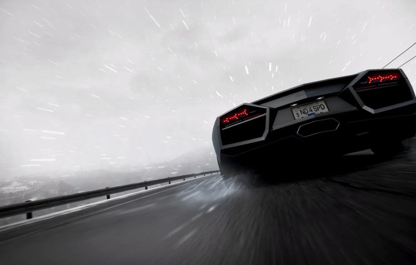 Фото обои Lamborghini, Reventon, 2010, Need for Speed, Hot Pursuit, Black &ampamp; White