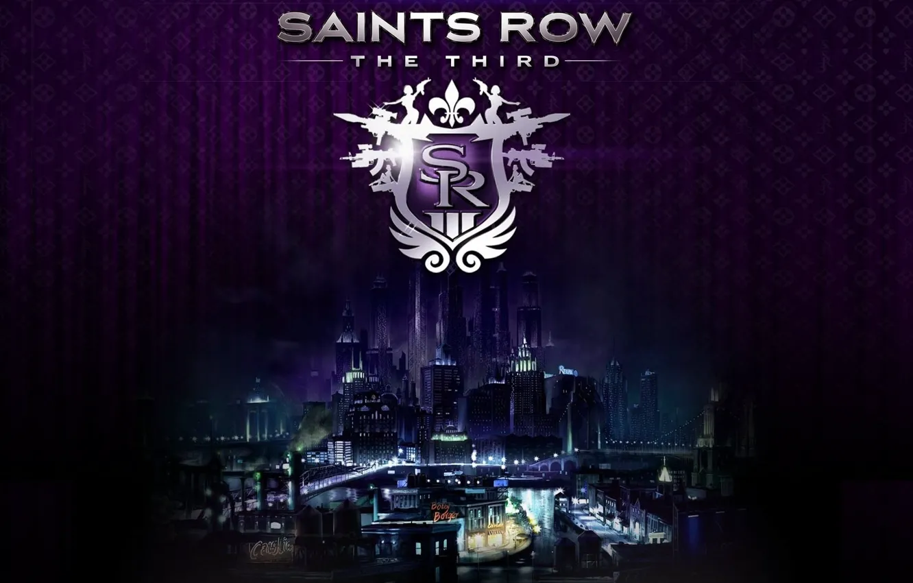 Фото обои логотип, saints row, the third, стилпорт