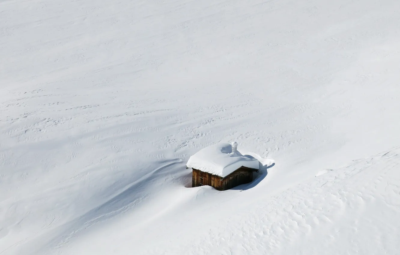Фото обои зима, снег, дом