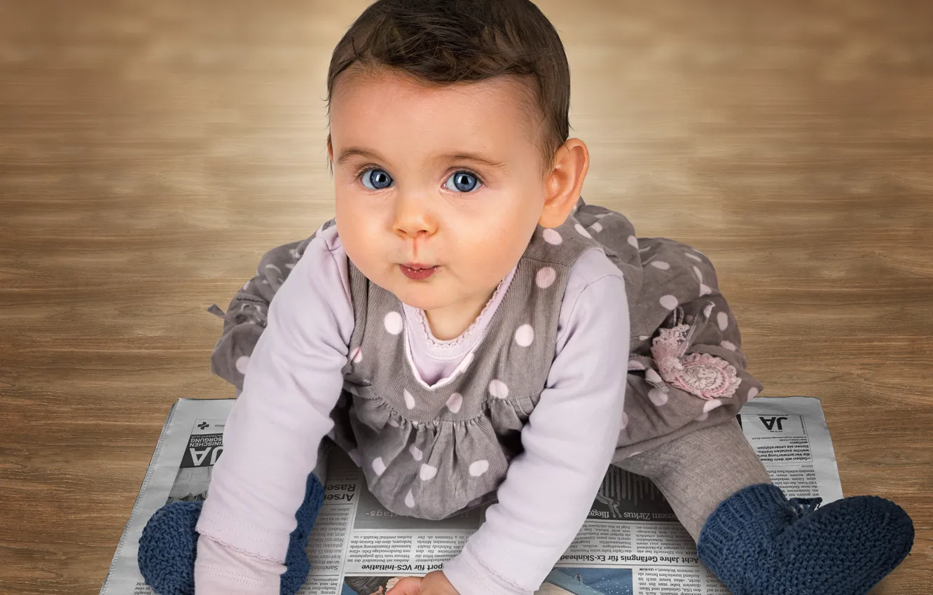 Фото обои дети, девочка, газета, новости