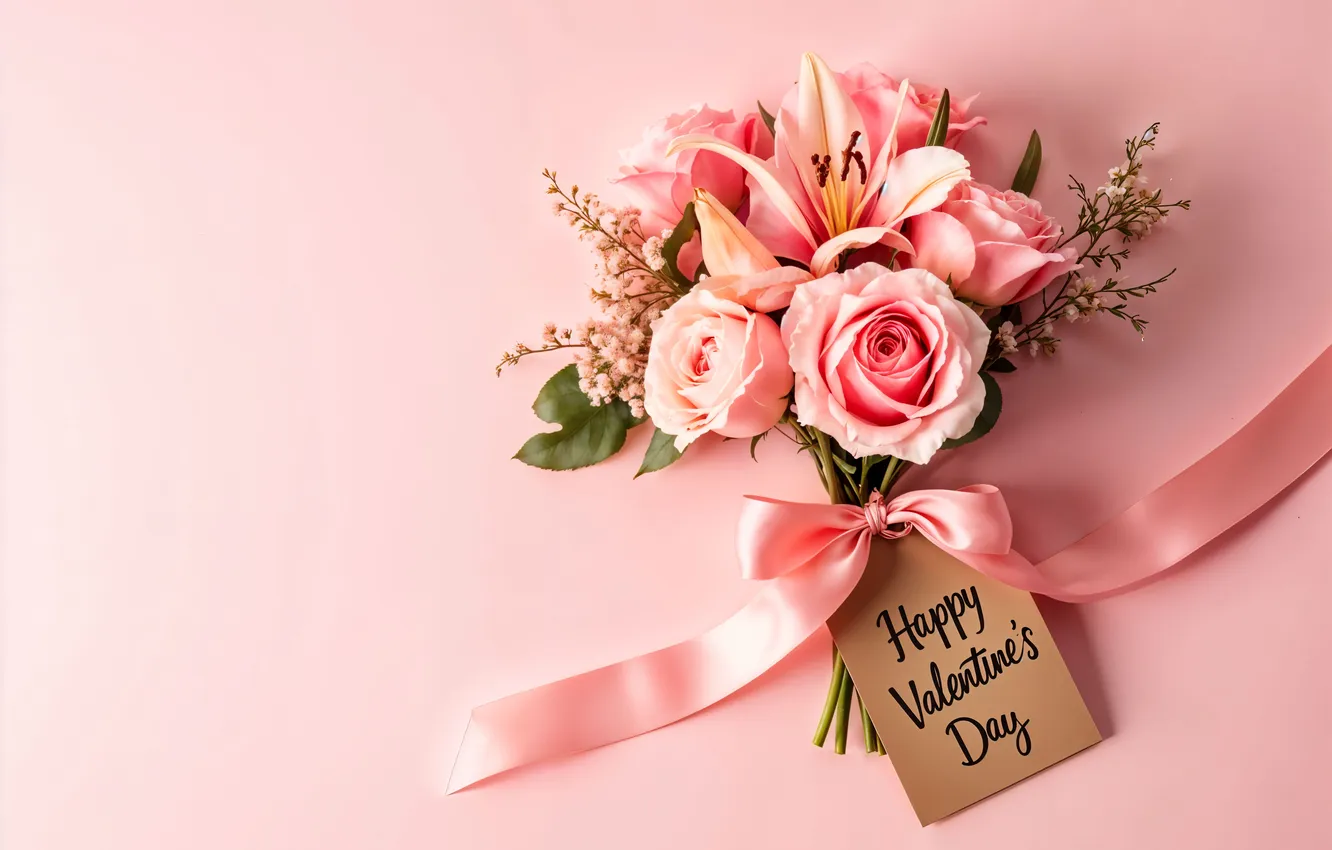 Фото обои любовь, цветы, романтика, розы, букет, love, happy, День святого Валентина