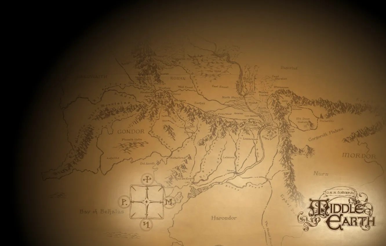 Фото обои золото, карта, Властелин колец, Гондор