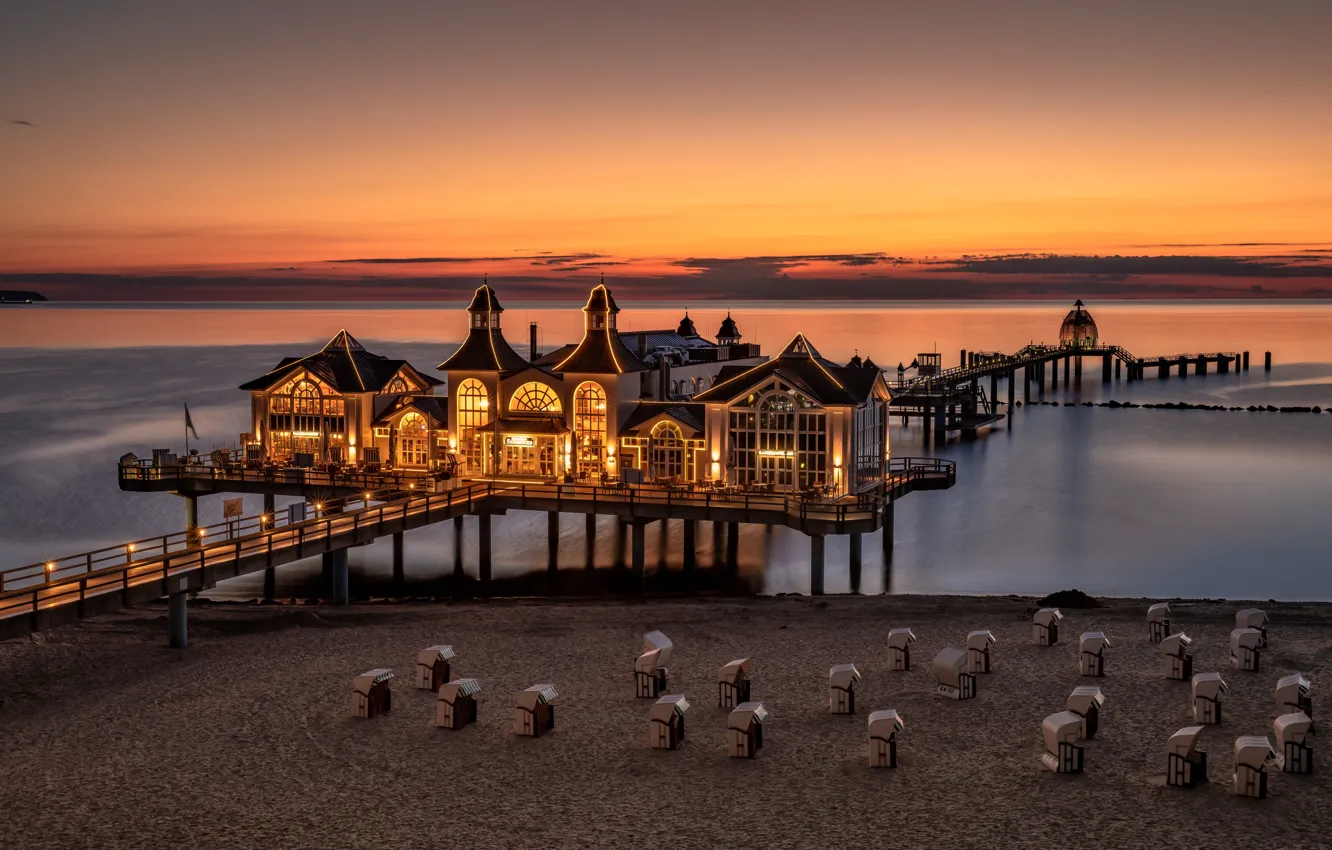 Фото обои Germany, Sunset, Baltic Sea, Rügen