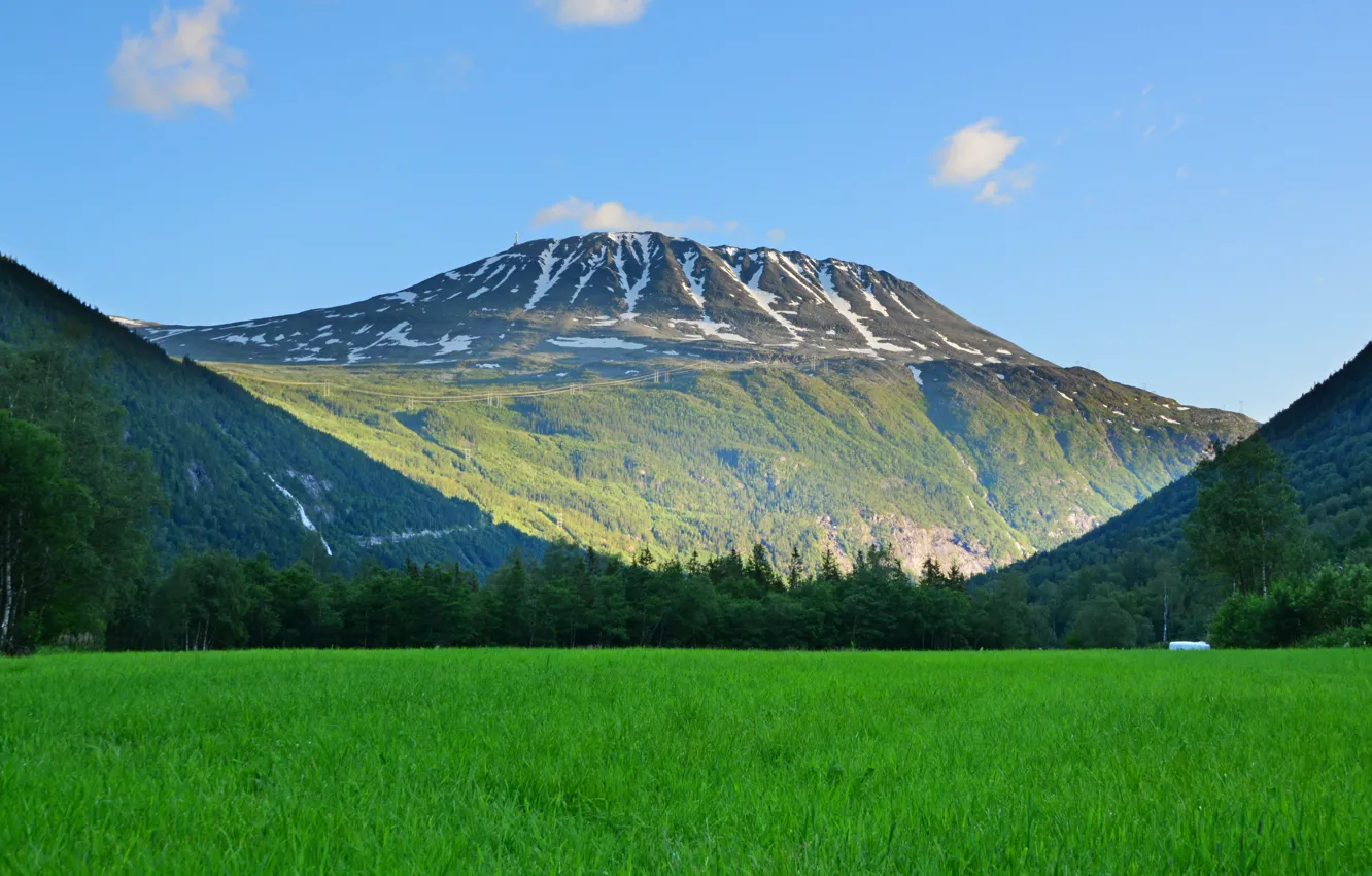 Фото обои Природа, Поле, Трава, Норвегия, Nature, Grass, Mountain, Norway