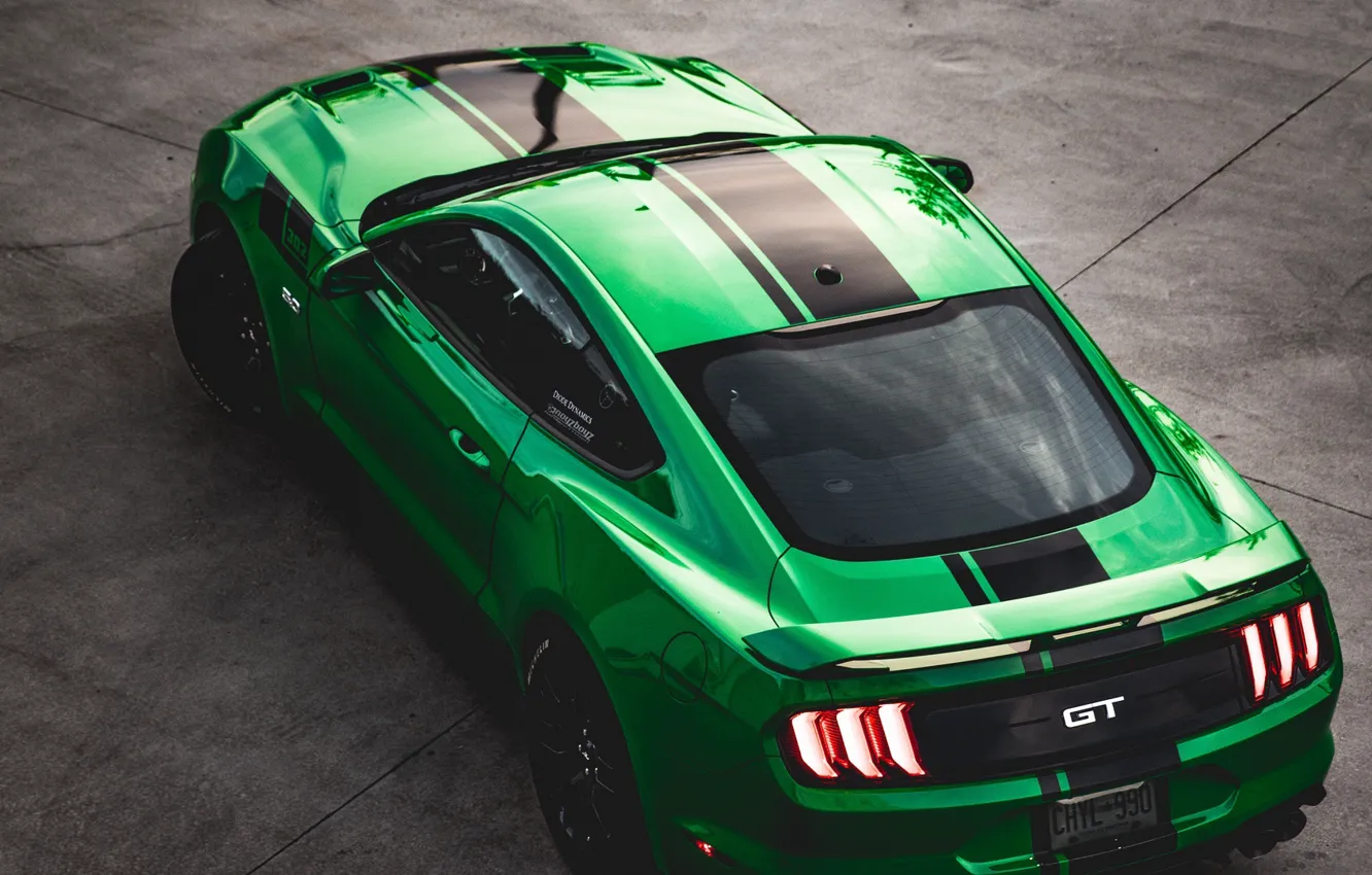 Фото обои машина, зеленый, спорткар, ford, 1080p, ford mustang gt, fhd, hdtv