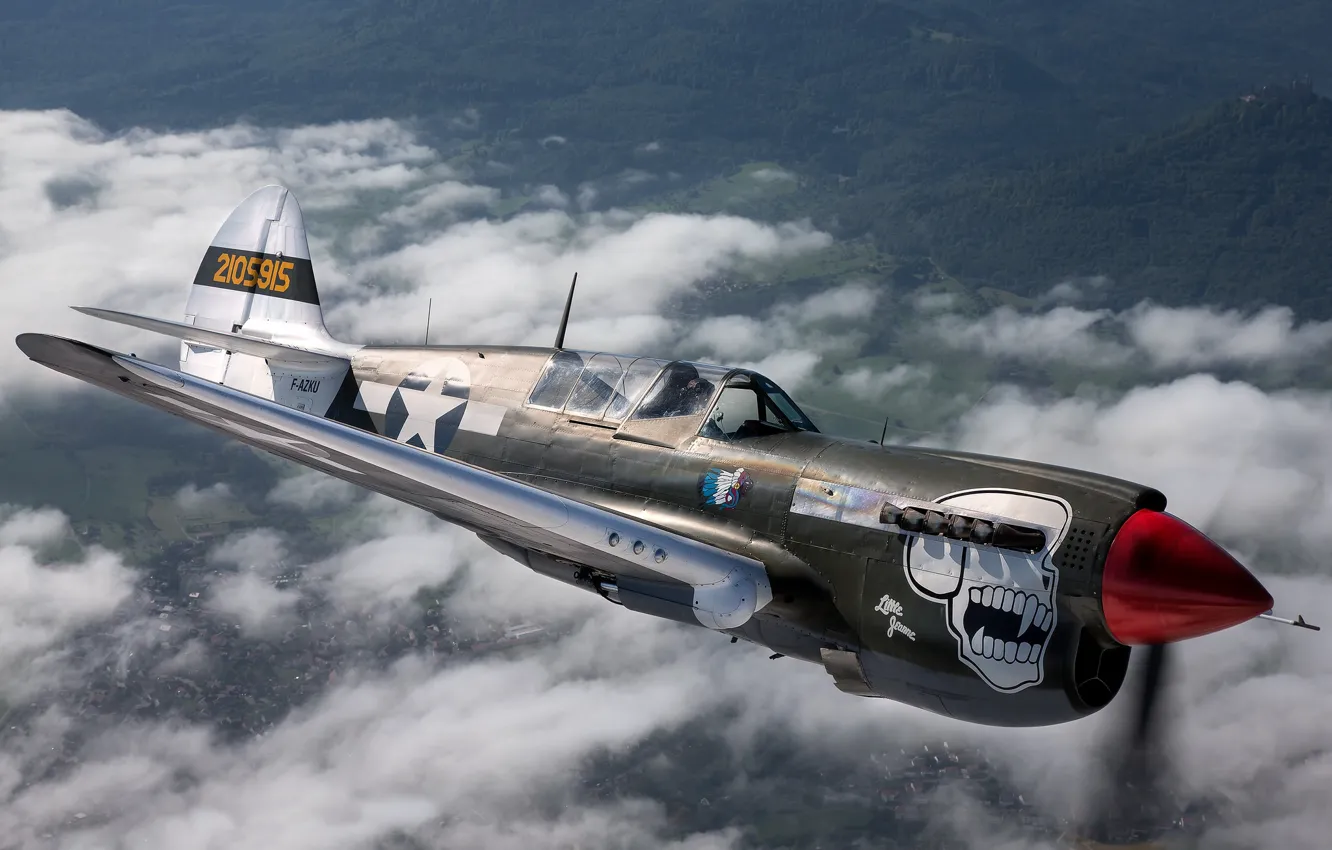 Фото обои время, истребитель, Второй мировой войны, P-40N