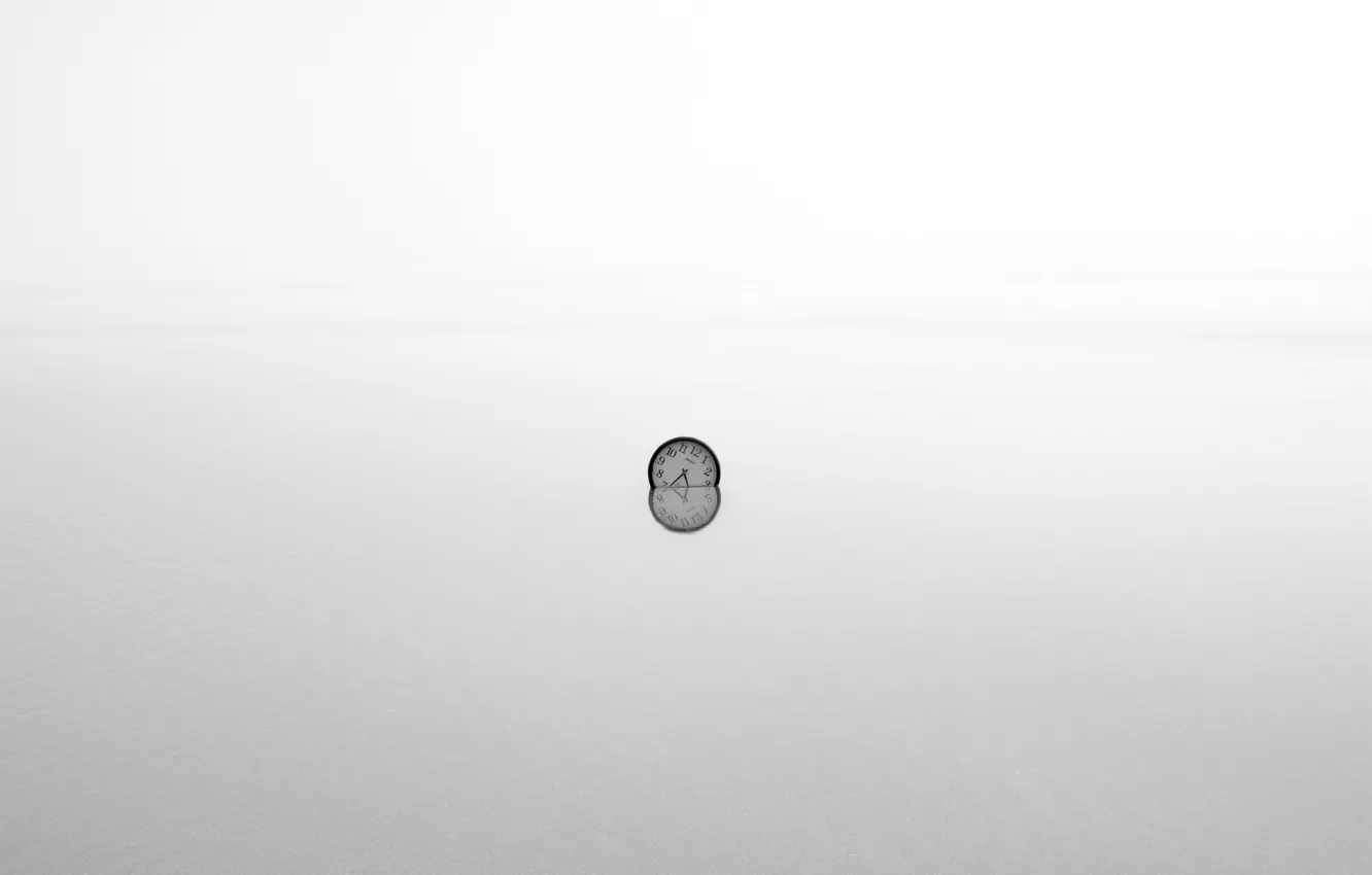 Фото обои вода, туман, часы