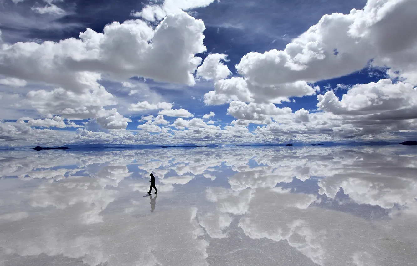 Фото обои вода, природа, Боливия, солончак, уюни, uyuni