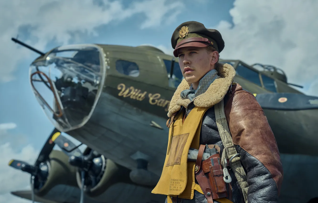 Фото обои Самолет, Солдат, Летчик, Austin Butler, Остин Батлер, 2024, Masters of the Air, Телевизионный минисериал
