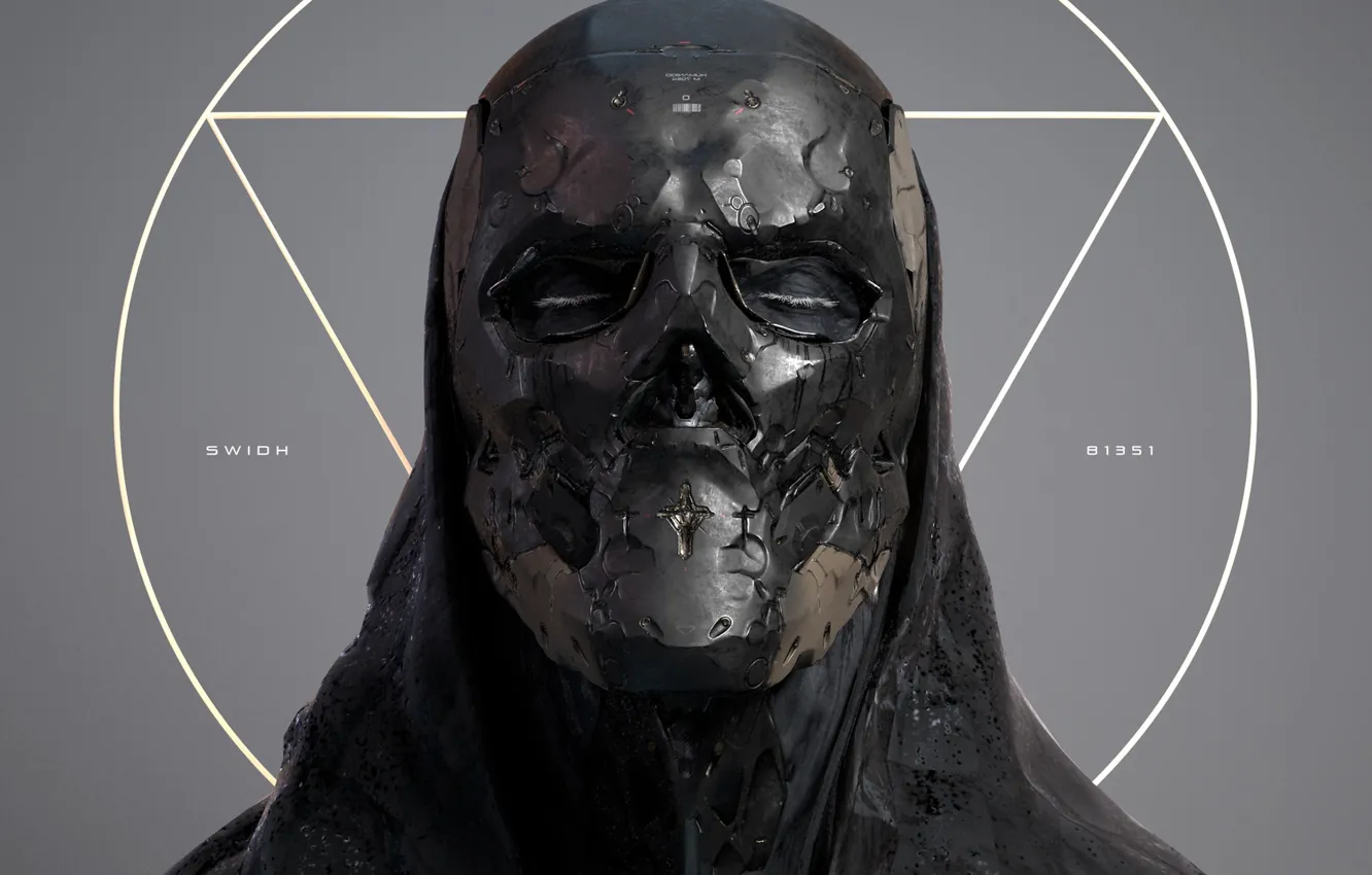Фото обои маска, skull angle, yin zhen chu