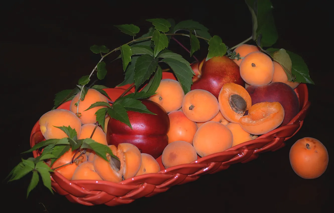Фото обои фрукты, абрикос, нектарин