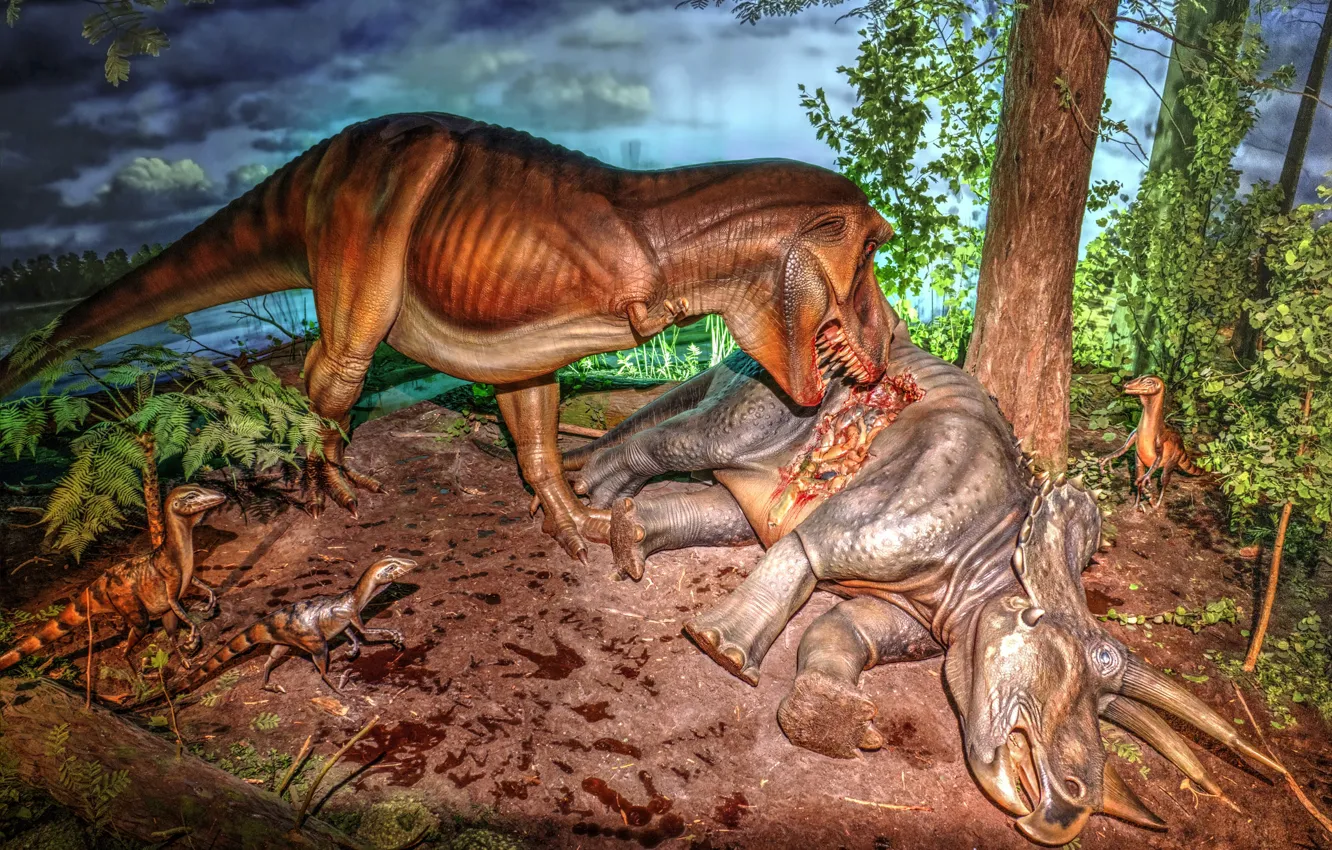 Фото обои экспозиция, динозавры, музей, Общественный музей Милуоки