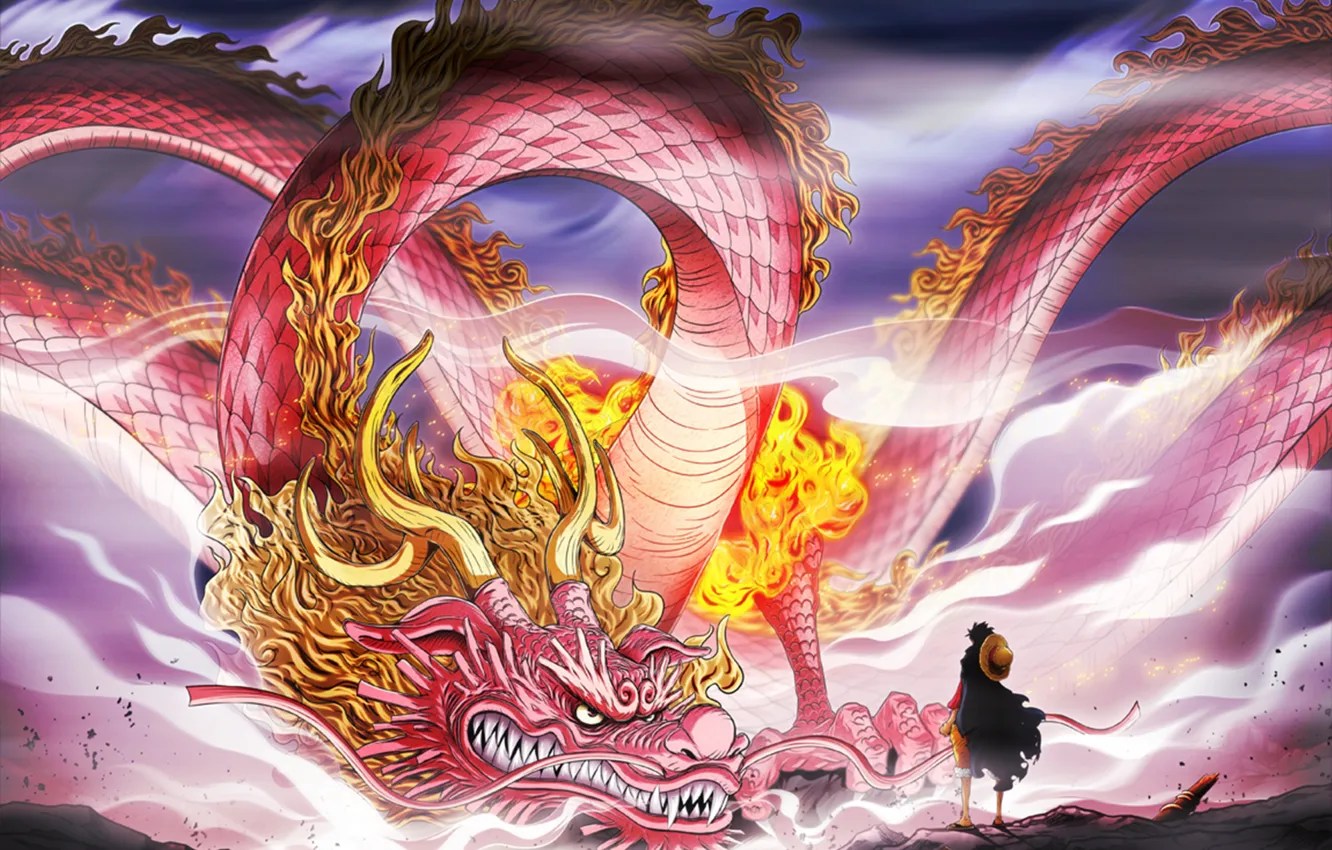 Фото обои game, pirate, anime, one piece, dragon, asian, manga, asiatic