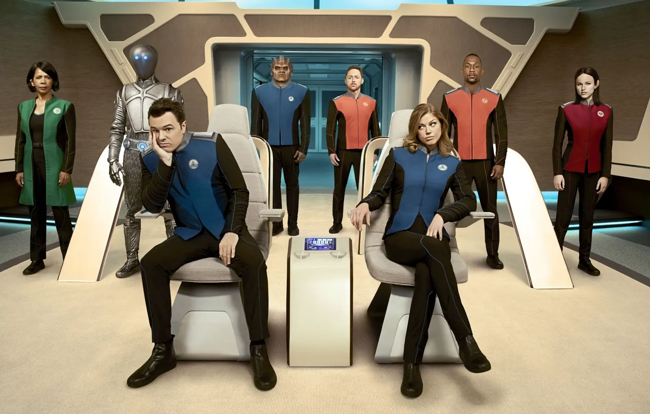 Фото обои Fox, alien, tv series, Seth MacFarlane, Halston Sage, The Orville, Christine Corpuz, Penny Johnson Jerald