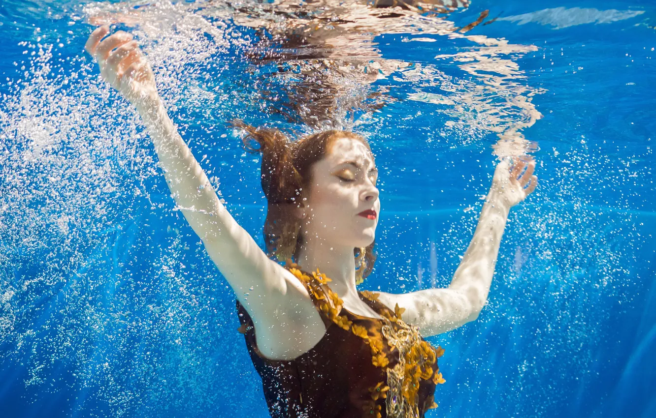 Фото обои peace, underwater, water, serenity, mermaid