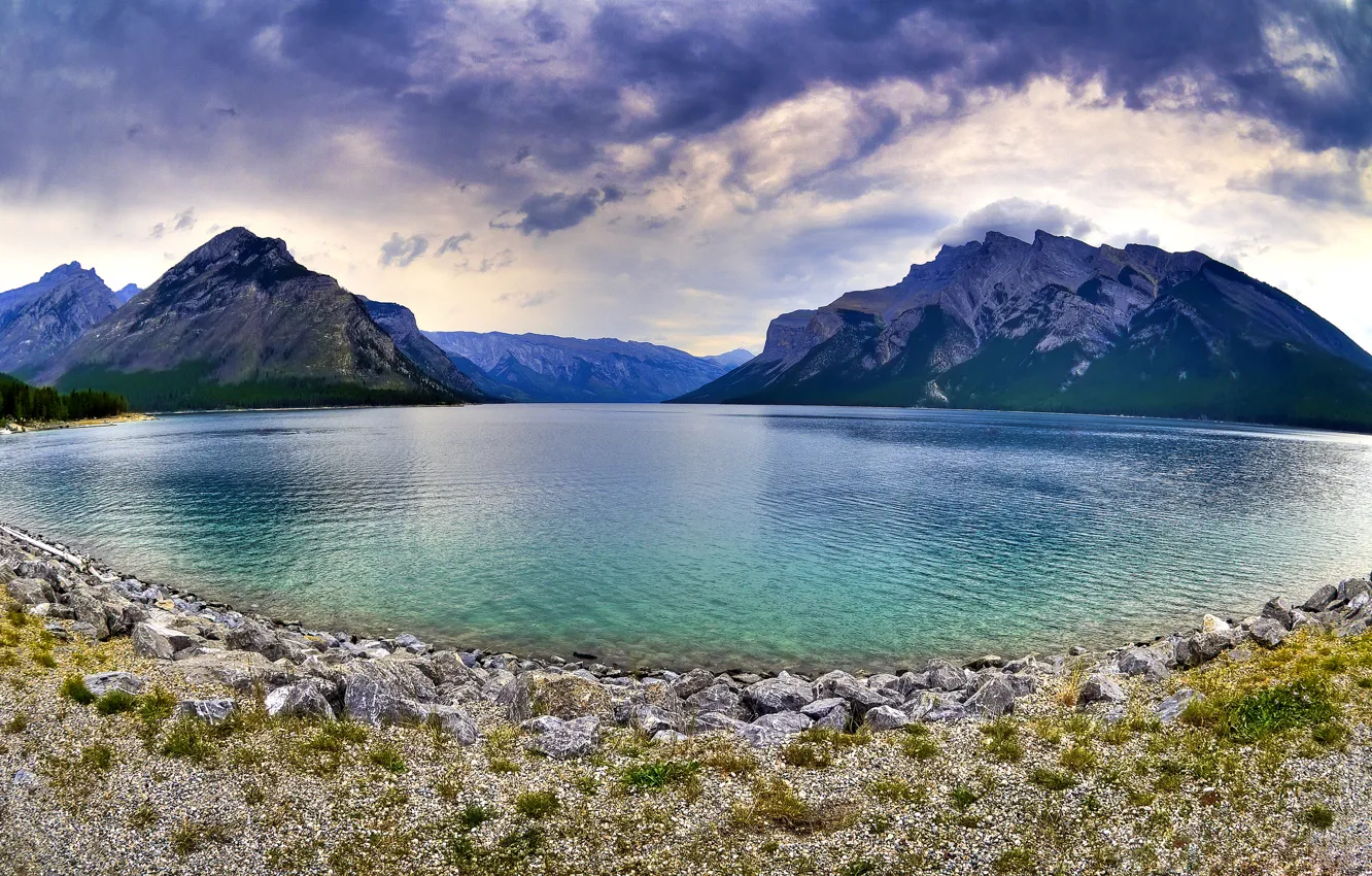 Фото обои Alberta, канада, Brewing Storms On The Lake