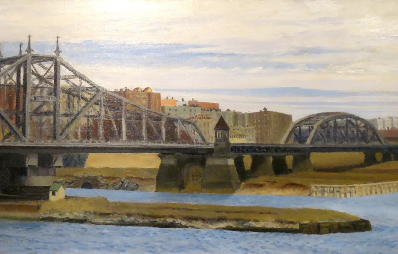 Фото обои 1935, Edward Hopper, Macomb’s Dam Bridge