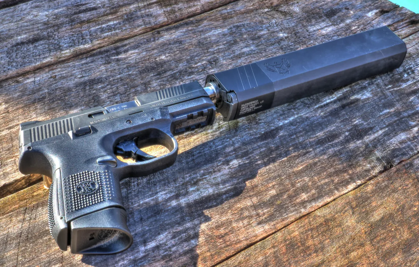 Фото обои пистолет, глушитель, FNH FNS-9C
