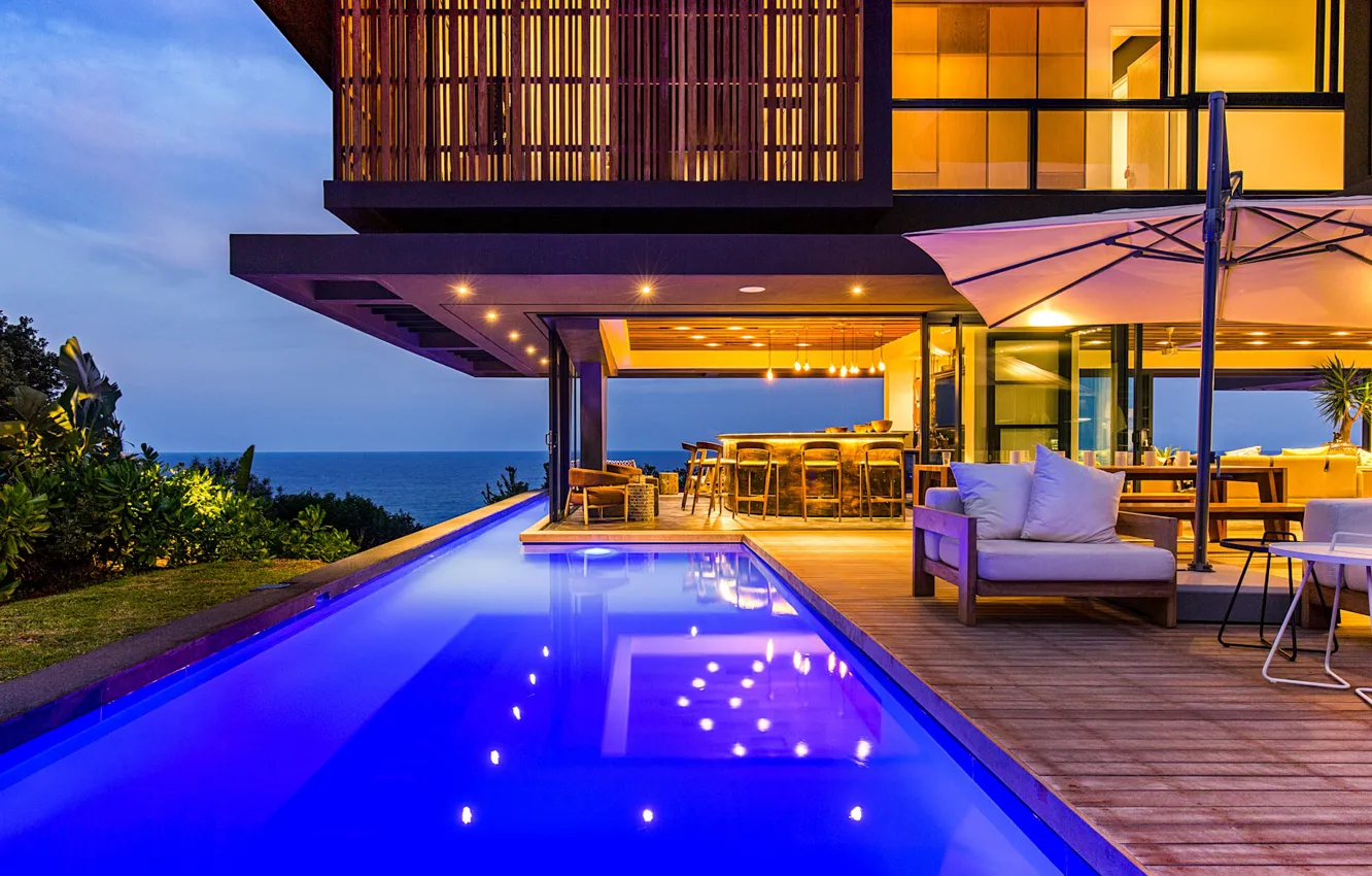 Фото обои вилла, интерьер, бар, бассейн, гостиная, by Metropole Architects, Dolphin Coast Home