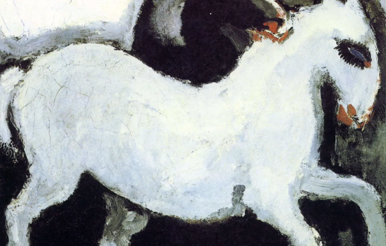 Фото обои масло, холст, Kees van Dongen, 1904, фовизм, Белая лошадь