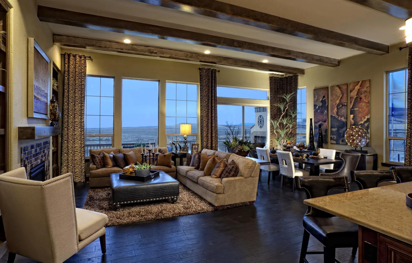 Фото обои вилла, интерьер, гостиная, luxury, столовая