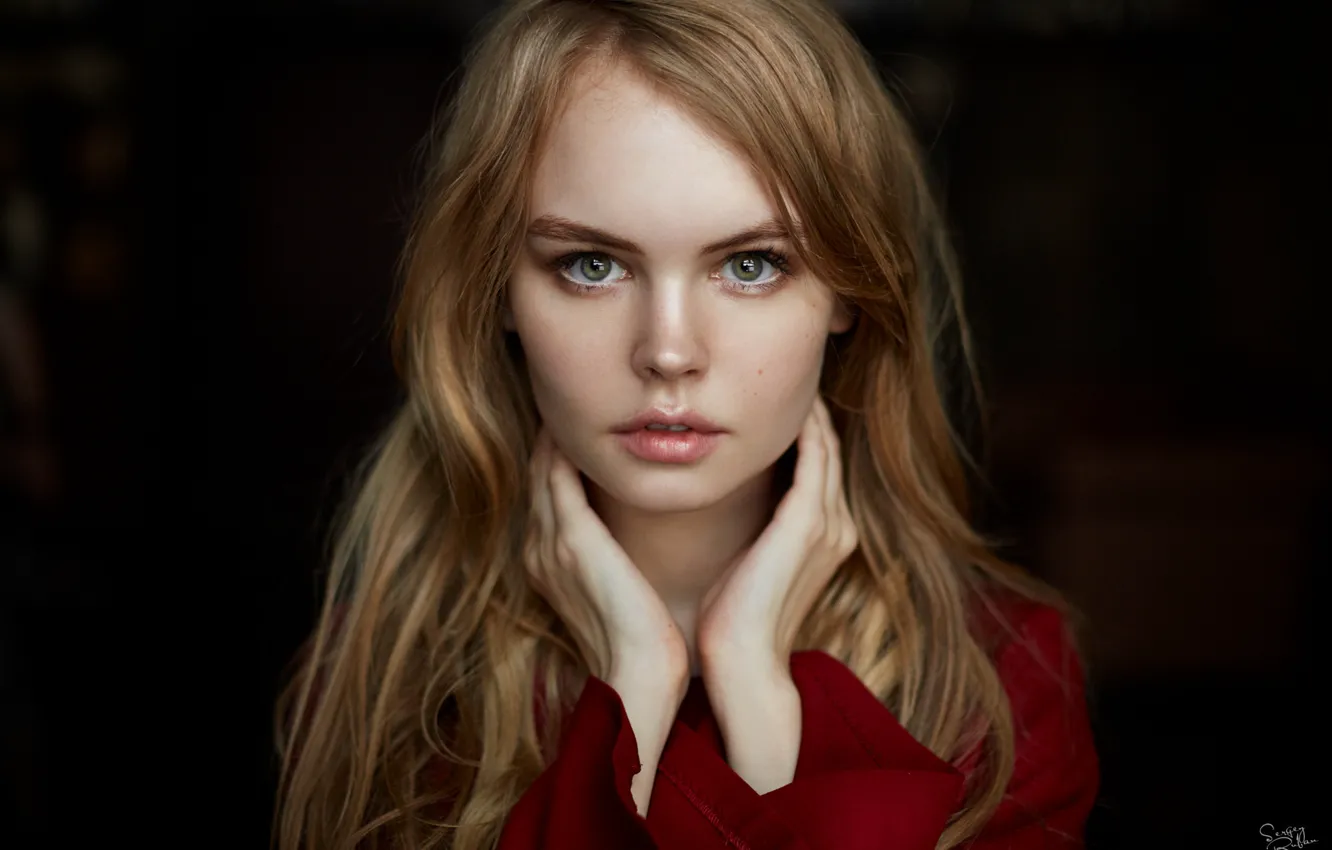 Фото обои взгляд, девушка, фон, модель, портрет, прическа, Анастасия Щеглова, Anastasiya Scheglova