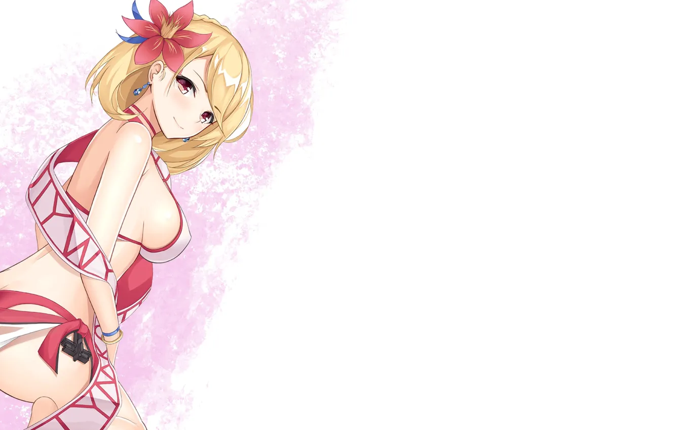 Фото обои kawaii, red, girl, ass, anime, short hair, pretty, blonde