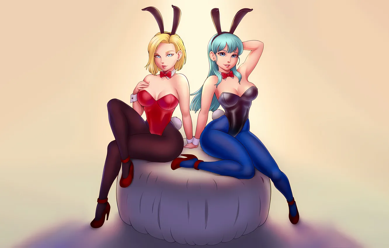 Фото обои sexy, cleavage, long hair, legs, girls, boobs, anime, blue eyes