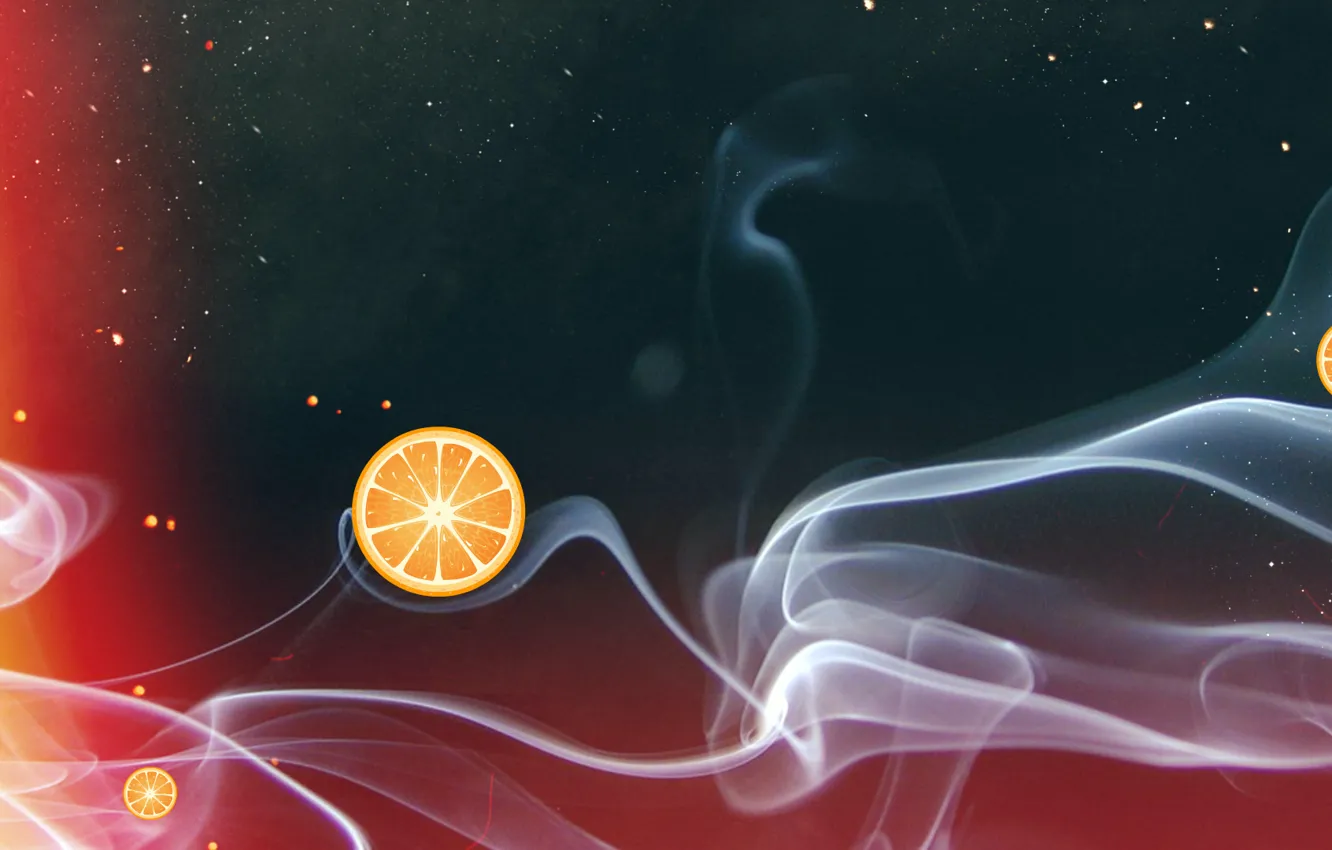 Фото обои ночь, фон, дым, апельсин, фрукты, глинтвейн