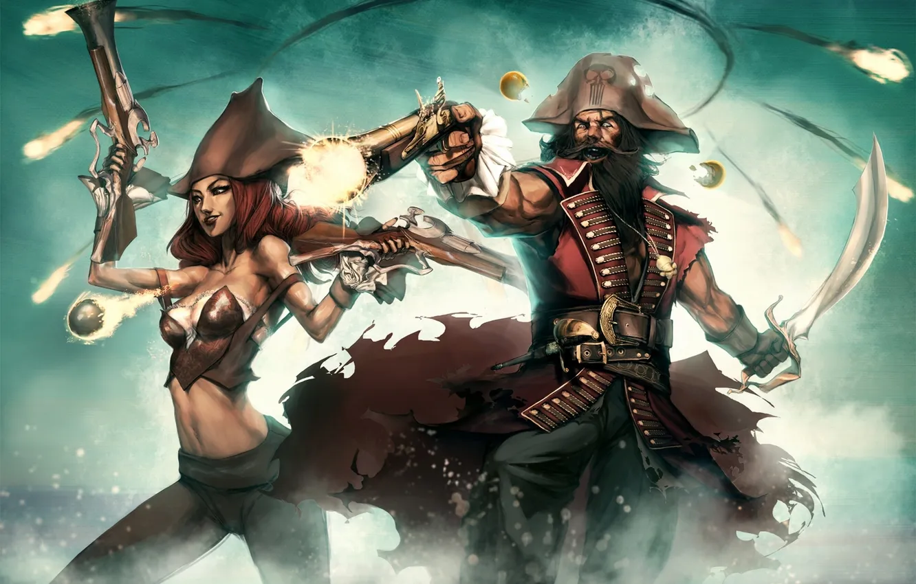 Фото обои шапка, череп, Пираты, пистоли, сабля, треуголка