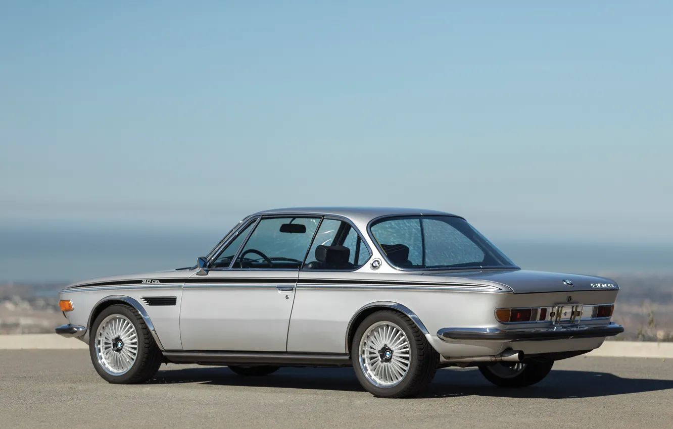 Фото обои BMW, grey, 1973, sports car, BMW 3.0 CSL, E9