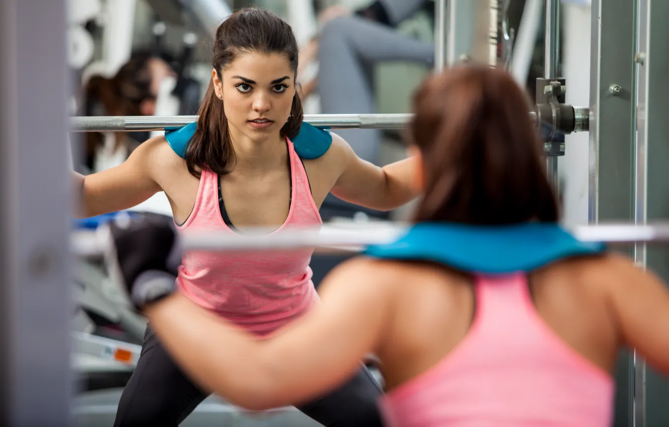 Фото обои sport, woman, fitness, weight lifting